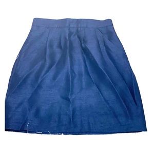 NWT H&M Navy Midi Pleated Skirt • Sheen Fabric •